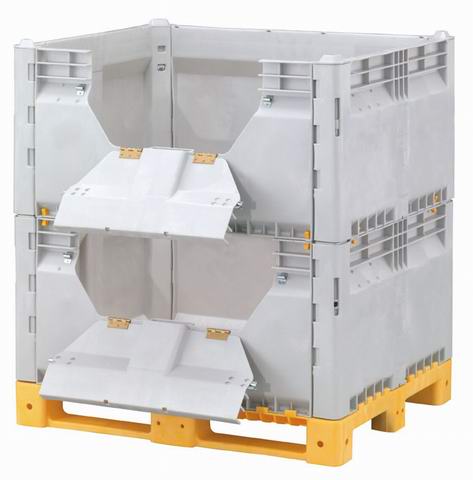 KitBin Solid w/upper door Double Height Pallet Box